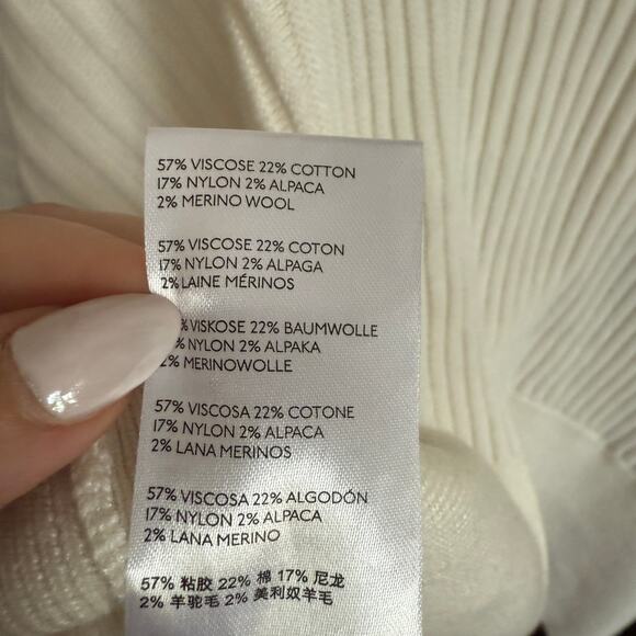 ANTHROPOLOGIE | Cream Karla Ribbed Dolman Sleeve Ribbed Boatneck Sweater Size 1X - Picture 5 of 6